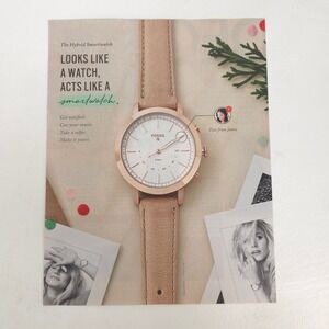 Fossil Q Hybrid Smartwatch Kristen Bell Print Ad 2017 Watch Collector Wall Art